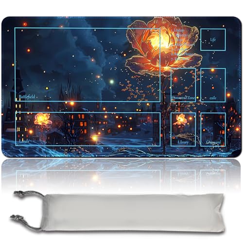 Brettspiel MTG Playmat + Freie wasserdichte Tasche, Genähte Kanten, Ideal Für Kartenspiel-Enthusiasten TCG Playmat Mouse Pad MTG Spielmatten Mit Zonen (Original Playmat) (MTG 30 (14),with Zone) von MPLR BOARD GAME