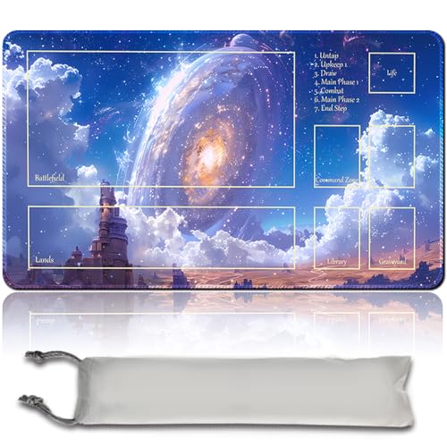 Brettspiel MTG Playmat + Freie wasserdichte Tasche, Genähte Kanten, Ideal Für Kartenspiel-Enthusiasten TCG Playmat Mouse Pad MTG Spielmatten Mit Zonen (Original Playmat) (MTG 30 (15),with Zone) von MPLR BOARD GAME