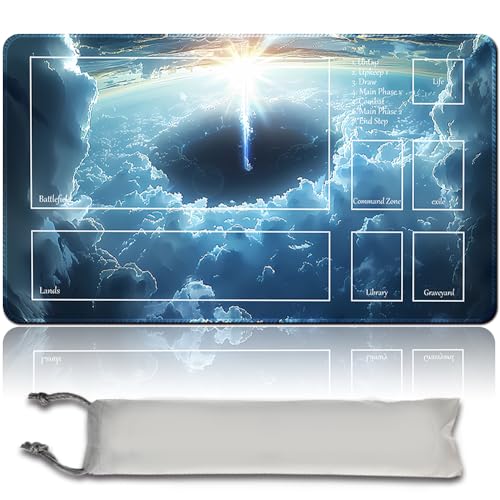 Brettspiel MTG Playmat + Freie wasserdichte Tasche, Genähte Kanten, Ideal Für Kartenspiel-Enthusiasten TCG Playmat Mouse Pad MTG Spielmatten Mit Zonen (Original Playmat) (MTG 30 (6),with Zone) von MPLR BOARD GAME