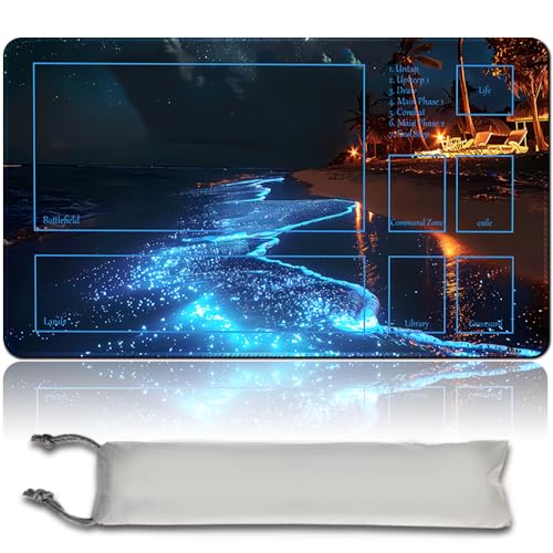 Brettspiel MTG Playmat + Freie wasserdichte Tasche, Genähte Kanten, Ideal Für Kartenspiel-Enthusiasten TCG Playmat Mouse Pad MTG Spielmatten Mit Zonen (Original Playmat) (MTG 30 (8),with Zone) von MPLR BOARD GAME