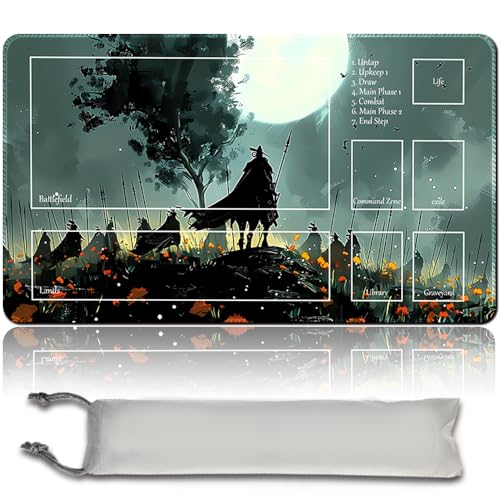 Brettspiel MTG Playmat + Freie wasserdichte Tasche, Genähte Kanten, Ideal Für Kartenspiel-Enthusiasten TCG Playmat Mouse Pad MTG Spielmatten Mit Zonen (Original Playmat) (MTG 30 (9),with Zone) von MPLR BOARD GAME