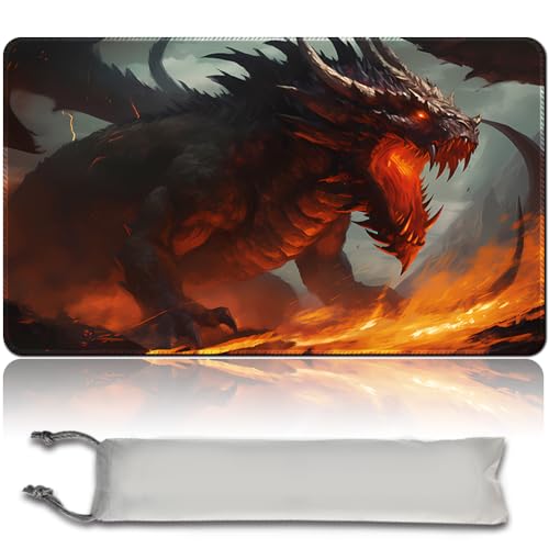 Brettspiel MTG Playmat + Freie wasserdichte Tasche, Genähte Kanten,Card Enthusiasten TCG Playmat Mouse Pad MTG Spielmatten Mit Zonen (Original Playmat) (No Zone,DRAGONLORD ATARKA) von MPLR BOARD GAME