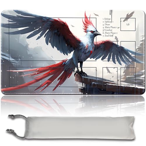 Brettspiel MTG Playmat + Freie wasserdichte Tasche, Genähte Kanten,Card Enthusiasten TCG Playmat Mouse Pad MTG Spielmatten Mit Zonen (Original Playmat) (with Zone,DRAGONLORD OJUTAI) von MPLR BOARD GAME