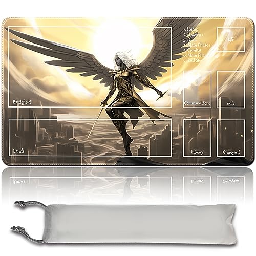 MPLR BOARD GAME Avacyn, Angel of Hope - Brettspiel MTG Spielmatten+Kostenlose wasserdichte Bag,Stitched Edges,Smooth Rubber Surface,MTG PlayMat with Zones(An original MTG Playmat) von MPLR BOARD GAME