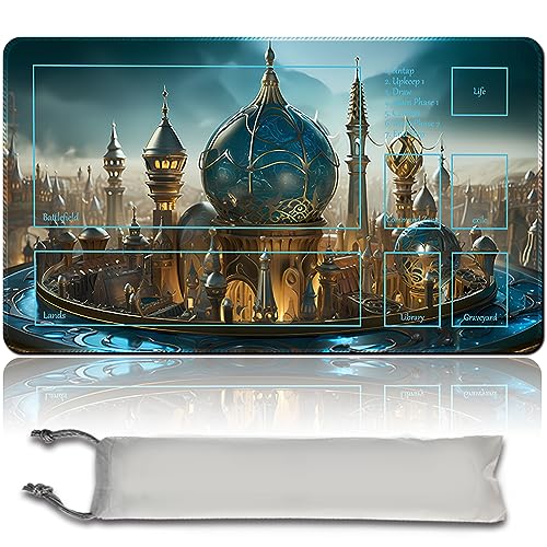 MPLR BOARD GAME Brettspiel MTG Spielmatten+Kostenlose wasserdichte Bag,Stitched Edges,Smooth Rubber Surface,MTG PlayMat with Zones(An Original AETHERFLUX Reservoir Playmat) (with Zone) von MPLR BOARD GAME