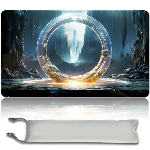 MPLR BOARD GAME Brettspiel MTG Spielmatten+Kostenlose wasserdichte Bag,Stitched Edges,Smooth Rubber Surface,MTG PlayMat with Zones(An original Black Lotus Playmat) (Sol RingNO Zone) von MPLR BOARD GAME