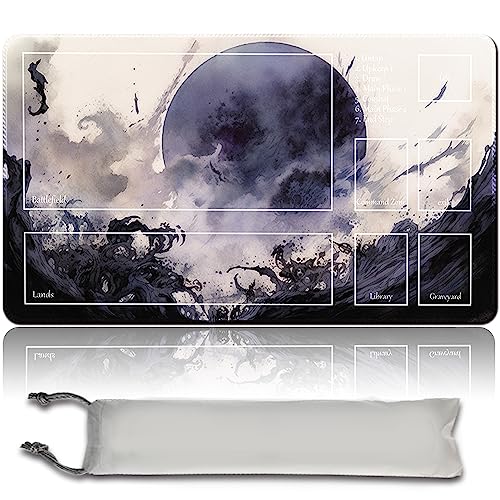 MPLR BOARD GAME Brettspiel MTG Spielmatten+Kostenlose wasserdichte Bag,Stitched Edges,Smooth Rubber Surface,MTG PlayMat with Zones(An original Damnation Playmat) von MPLR BOARD GAME