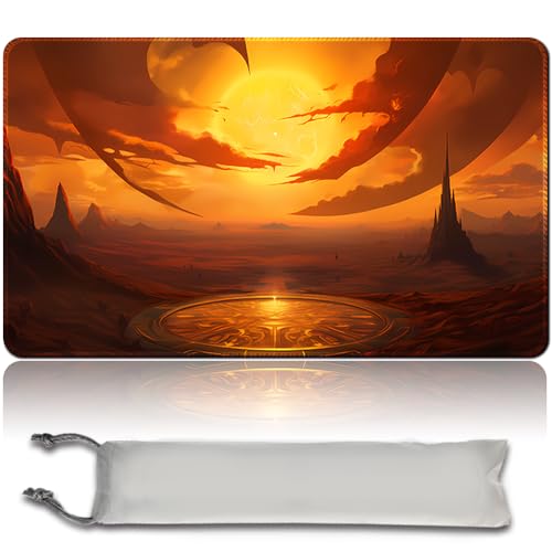 MPLR BOARD GAME Brettspiel MTG Spielmatten + Kostenlose wasserdichte Bag,Stitched Edges,Smooth Rubber Surface,MTG PlayMat with Zone (An Original MTG Playmat) (No Zone,Approach of The Second Sun) von MPLR BOARD GAME