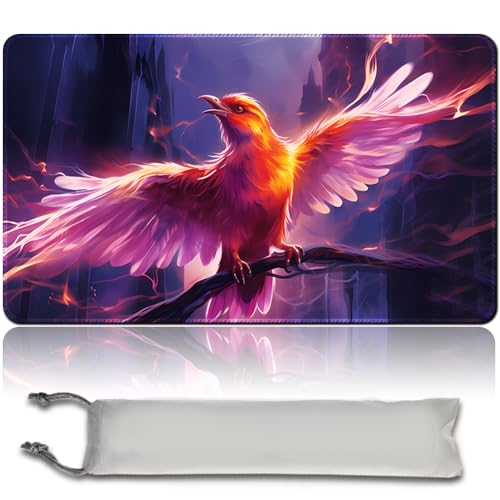 MPLR BOARD GAME Brettspiel MTG Spielmatten + Kostenlose wasserdichte Bag,Stitched Edges,Smooth Rubber Surface,MTG PlayMat with Zone (An Original MTG Playmat) (No Zone,Arclight Phoenix) von MPLR BOARD GAME