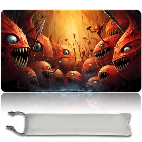 MPLR BOARD GAME Brettspiel MTG Spielmatten + Kostenlose wasserdichte Bag,Stitched Edges,Smooth Rubber Surface,MTG PlayMat with Zone (An Original MTG Playmat) (No Zone,Bedevil) von MPLR BOARD GAME