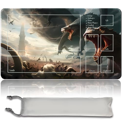 MPLR BOARD GAME Brettspiel MTG Spielmatten + Kostenlose wasserdichte Bag,Stitched Edges,Smooth Rubber Surface,MTG PlayMat with Zone (An Original MTG Playmat) (with Zone,Apocalypse Hydra) von MPLR BOARD GAME