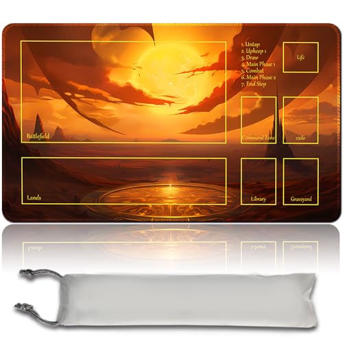 MPLR BOARD GAME Brettspiel MTG Spielmatten + Kostenlose wasserdichte Bag,Stitched Edges,Smooth Rubber Surface,MTG PlayMat with Zone (An Original MTG Playmat) (with Zone,Approach of The Second Sun) von MPLR BOARD GAME