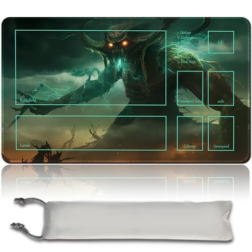 MPLR BOARD GAME Brettspiel MTG Spielmatten + Kostenlose wasserdichte Bag,Stitched Edges,Smooth Rubber Surface,MTG PlayMat with Zone (An Original MTG Playmat) (with Zone,Athreos God of Passage) von MPLR BOARD GAME