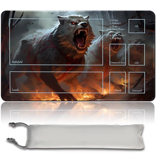 MPLR BOARD GAME Brettspiel MTG Spielmatten + Kostenlose wasserdichte Bag,Stitched Edges,Smooth Rubber Surface,MTG PlayMat with Zone (An Original MTG Playmat) (with Zone von MPLR BOARD GAME