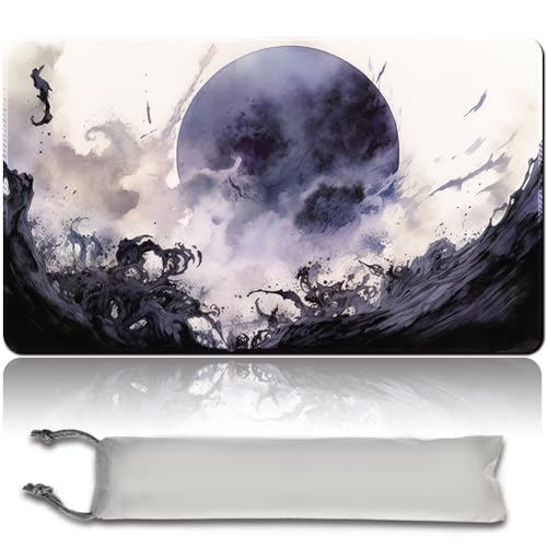 MPLR BOARD GAME Brettspiel MTG Spielmatten+Kostenlose wasserdichte Bag,Stitched Edges,Smooth Rubber Surface,MTG PlayMat with Zones(An original Black Lotus Playmat) (Damnation - NO Zone) von MPLR BOARD GAME