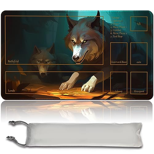 MPLR BOARD GAME Ferocious PUP - Brettspiel MTG Spielmatten+Kostenlose wasserdichte Bag,Stitched Edges,Smooth Rubber Surface,MTG PlayMat with Zones(An Original MTG Playmat) von MPLR BOARD GAME