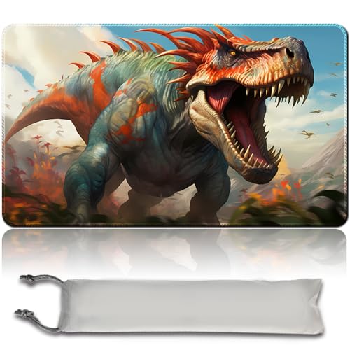 Brettspiel MTG Spielmatten+Kostenlose Wasserdichte Bag,Stitched Edges,Smooth Rubber Surface,MTG PlayMat with Zones(An Original Ancient Hellkite Playmat) (Gishath, Sun'S Avatar - NO ZONE) von MPLR BOARD GAME