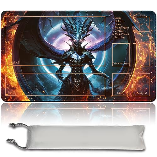 MPLR BOARD GAME Nicol-Bolas - Brettspiel MTG Spielmatten+Kostenlose wasserdichte Bag,Stitched Edges,Smooth Rubber Surface,MTG PlayMat with Zones(An Original MTG Playmat) von MPLR BOARD GAME