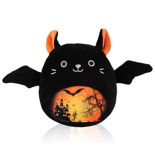 Fledermaus-Plüschtier, 23cm Fledermausplüschkissen schwarz, großen Ohren und kleinem Flügel, Halloween Heimdekoration Partygeschenke Geburtstagsgeschenke Plüsch Gefüllte Spielzeug für Mädchen Jungen Fledermaus-Plüschtier, 23cm Fledermausplüschkissen schwarz, großen Ohren und kleinem Flügel, Halloween Heimdekoration Partygeschenke Geburtstagsgeschenke Plüsch Gefüllte Spielzeug für Mädchen Jungen von MPQDFG