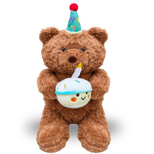 Kuscheltier Kawaii Plüschtiere, mit Kuchen und Hat, 38cm Nette Plüsch Spielzeug Niedliche, weichem Plüsch zum Kuscheln und Spielen, für Mädchen Jungen Kinder Partei Weihnachten Geburtstag (brown) Kuscheltier Kawaii Plüschtiere, mit Kuchen und Hat, 38cm Nette Plüsch Spielzeug Niedliche, weichem Plüsch zum Kuscheln und Spielen, für Mädchen Jungen Kinder Partei Weihnachten Geburtstag (brown) von MPQDFG
