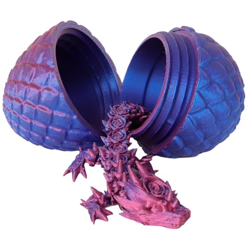 MPQDFG 3D-gedrucktes Drachenei mit einem voll beweglichen Kristalldrachen, flexiblen Gelenken, Ideal als Heim- und Bürodekoration Oder Schreibtischspielzeug von MPQDFG
