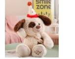 MPQDFG Entzückender Happy Birthday Hund, 25cm Simulation Hunde Spielzeug Plüschpuppe, Happy Birthday Stuffed Animal, Für Schlafzimmer Auto Wohnzimmer Deko Mädchen Kinder Geburtstag Valentinstag von MPQDFG