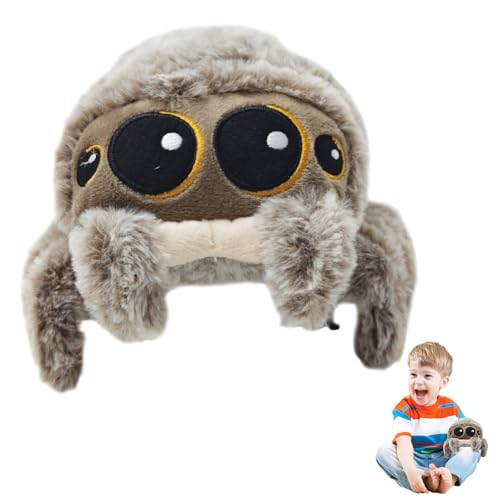 MPQDFG Niedliches Spinnen-Plüschtier, 20cm/7.87 Zoll große Grau Spinne Wurfkissen, Halloween Cartoon Spinne Plüschtier, Heimdekoration, Geschenk Für Erwachsene Und Kinder(Grau) von MPQDFG