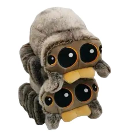 MPQDFG Niedliches Spinnen-Plüschtier, 20cm/7.87 Zoll große Grau Spinne Wurfkissen, Halloween Cartoon Spinne Plüschtier, Heimdekoration, Geschenk Für Erwachsene Und Kinder (Gelbe Lippen) von MPQDFG