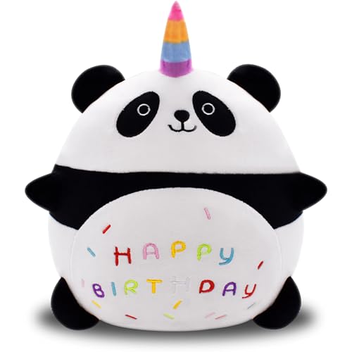 MPQDFG Panda Plüschkissen 30cm, Happy Birthday Panda Plüschtier Schwarz Weiß, Dekorative Plüschkissen Weiches Cartoon Plüsch Rückenkissen Geschenk Spielzeu Für Kinder MPQDFG Panda Plüschkissen 30cm, Happy Birthday Panda Plüschtier Schwarz Weiß, Dekorative Plüschkissen Weiches Cartoon Plüsch Rückenkissen Geschenk Spielzeu Für Kinder von MPQDFG