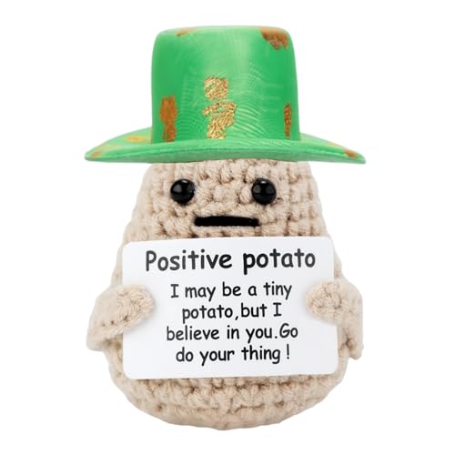MPQDFG Positive Taschenhutkartoffeln, Abschlussgeschenke, Glücksbringerprüfungen, Gestrickte Plüschkartoffelpuppen Und Glücksbringer (Silber), Ermutigungsgeschenke, Eintrittsgeschenke von MPQDFG