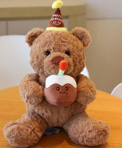 MPQDFG Teddybär, 30CM Plüsch-Bär, Teddybären Rose Stofftier Spielzeug Dekozimmer Kissen, Happy Birthday, Kuscheliges Plüschtier Kleiner Braunbär für Mama, Kinder Mädchen, Valentinstag (Kuchen Bär) MPQDFG Teddybär, 30CM Plüsch-Bär, Teddybären Rose Stofftier Spielzeug Dekozimmer Kissen, Happy Birthday, Kuscheliges Plüschtier Kleiner Braunbär für Mama, Kinder Mädchen, Valentinstag (Kuchen Bär) von MPQDFG