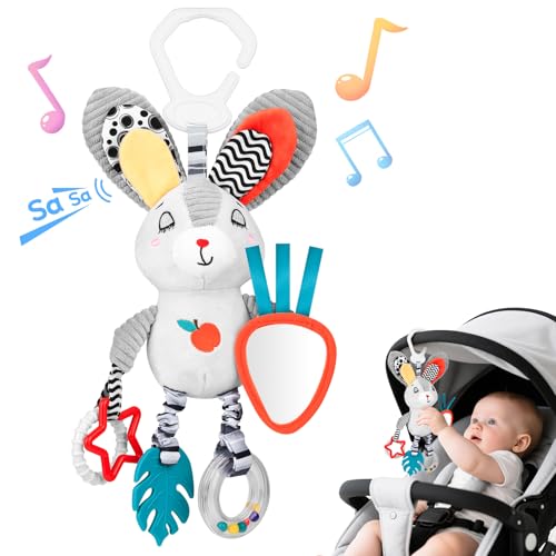 Baby Toys 0-6 Months,Newborn Essential Hanging Pram Toys for Babies 0-6 Months Infant Sensory Pushchair Car seat Toys for Baby Girls and Boys Gift (Bunny) von MPQMPQ