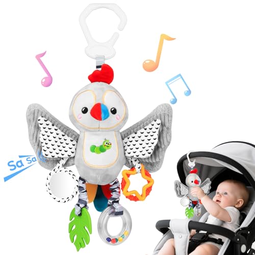 Baby Toys 0-6 Months,Newborn Essential Hanging Pram Toys for Babies 0-6 Months Infant Sensory Pushchair Car seat Toys for Baby Girls and Boys Gift (Parrot) von MPQMPQ