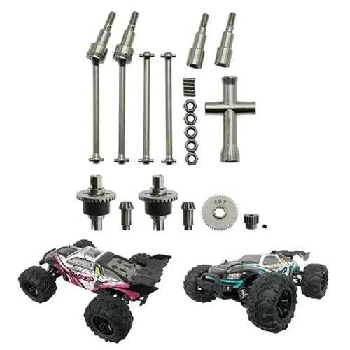 MQAIBENG Metall Differential und Antriebswelle Set für SCY 16101 16102 16103 16201 Pro 1/16 Brushless RC Car Upgrades Parts von MQAIBENG