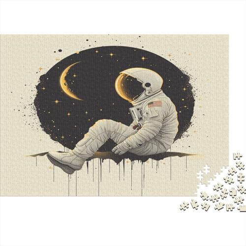 Astronaut 1000 Stück Puzzles Für Erwachsene Teenager Stress Abbauen Familien-Puzzlespiel 1000-teiliges Puzzle Kinder Lernspiel Spielzeug Geschenk Puzzel 1000pcs (75x50cm) von MQBDEUAOP