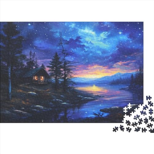 Berghütte 1000 Stück Puzzles Für Erwachsene Teenager Stress Abbauen Familien-Puzzlespiel 1000-teiliges Puzzle Kinder Lernspiel Spielzeug Geschenk Puzzel 1000pcs (75x50cm) von MQBDEUAOP