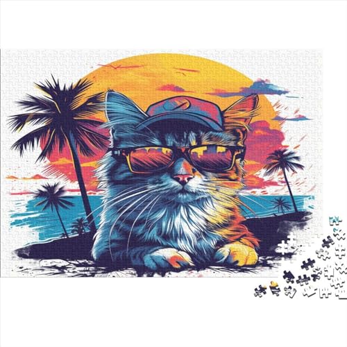 Cute Kat Puzzle 1000 Teile Erwachsene Puzzles Für Erwachsene Klassische Puzzles 1000 Teile Erwachsene Puzzlespiel Schwer Pädagogisches Spielzeug Erwachsene Kinder Puzzel 1000pcs (75x50cm) von MQBDEUAOP
