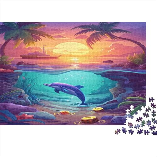 Delphin Puzzle 1000 Teile Für Erwachsene Und Kinder Ab 14 Jahren Für Stressabbauer Puzzel 1000pcs (75x50cm) von MQBDEUAOP