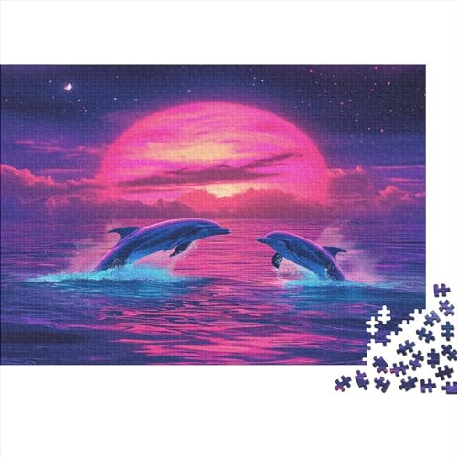 Delphin Puzzlespiel 1000 Teile Puzzles Für Erwachsene Lernspiel Herausforderung Spielzeug 1000 Teile Puzzles Für Erwachsene Kinder Erwachsenen Puzzlespiel Puzzel 1000pcs (75x50cm) von MQBDEUAOP