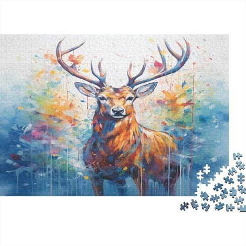 Elch Puzzle 1000 Teile Erwachsene Puzzles Für Erwachsene Klassische Puzzles 1000 Teile Erwachsene Puzzlespiel Schwer Pädagogisches Spielzeug Erwachsene Kinder Puzzel 1000pcs (75x50cm) von MQBDEUAOP