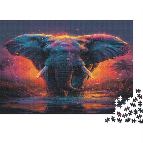 Elefant Puzzle 1000 Teile Erwachsene Puzzles Für Erwachsene Klassische Puzzles 1000 Teile Erwachsene Puzzlespiel Schwer Pädagogisches Spielzeug Erwachsene Kinder Puzzel 1000pcs (75x50cm) von MQBDEUAOP