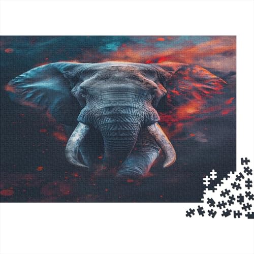 Elefant Puzzlespiel 1000 Teile Puzzle Für Erwachsene Und Kinder Ab 14 Jahren, Erwachsenen Puzzlespiel Puzzel 1000pcs (75x50cm) von MQBDEUAOP