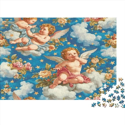 Engel 1000 Stück Puzzles Für Erwachsene Teenager Stress Abbauen Familien-Puzzlespiel 1000-teiliges Puzzle Kinder Lernspiel Spielzeug Geschenk Puzzel 1000pcs (75x50cm) von MQBDEUAOP