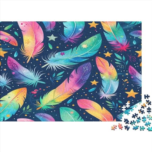 Feder 1000 Stück Puzzles Für Erwachsene Teenager Stress Abbauen Familien-Puzzlespiel 1000-teiliges Puzzle Kinder Lernspiel Spielzeug Geschenk Puzzel 1000pcs (75x50cm) von MQBDEUAOP
