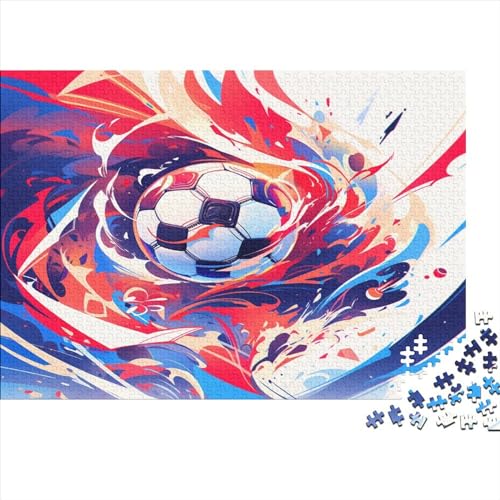 Fußball 1000 Stück Puzzles Für Erwachsene Teenager Stress Abbauen Familien-Puzzlespiel Mit Poster in 1000-teiliges Puzzle Kinder Lernspiel Spielzeug Geschenk Puzzel 1000pcs (75x50cm) von MQBDEUAOP