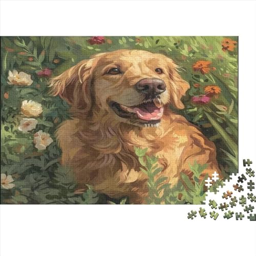 Golden Retriever Puzzlespiel 1000 Teile Puzzles Für Erwachsene Lernspiel Herausforderung Spielzeug 1000 Teile Puzzles Für Erwachsene Kinder Erwachsenen Puzzlespiel Puzzel 1000pcs (75x50cm) von MQBDEUAOP