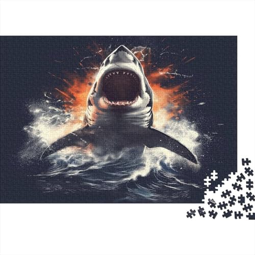 Hai Puzzlespiel 1000 Teile Erwachsene -Puzzle 1000 Stück Spiel Puzzles Für Erwachsene Kinder Puzzle Erwachsenen Puzzlespiel Puzzel 1000pcs (75x50cm) von MQBDEUAOP