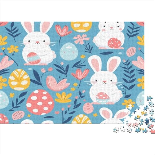 Kaninchen 1000 Stück Puzzles Für Erwachsene Teenager Stress Abbauen Familien-Puzzlespiel 1000-teiliges Puzzle Kinder Lernspiel Spielzeug Geschenk Puzzel 1000pcs (75x50cm) von MQBDEUAOP