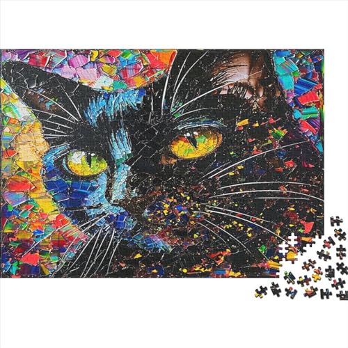 Painted Kat Puzzle 1000 Teile Erwachsene Puzzles Für Erwachsene Klassische Puzzles 1000 Teile Erwachsene Puzzlespiel Schwer Pädagogisches Spielzeug Erwachsene Kinder Puzzel 1000pcs (75x50cm) von MQBDEUAOP
