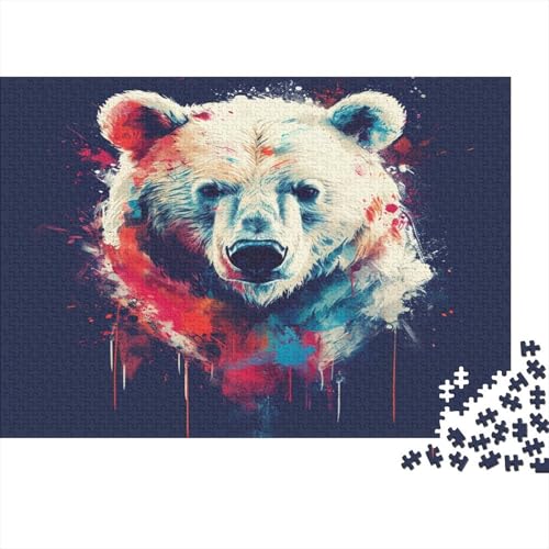 Polar Bär 1000 Stück Puzzles Für Erwachsene Teenager Stress Abbauen Familien-Puzzlespiel 1000-teiliges Puzzle Kinder Lernspiel Spielzeug Geschenk Puzzel 1000pcs (75x50cm) von MQBDEUAOP